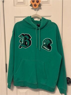 H&M Kelly Green Pullover Hoodie with Drawstring